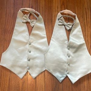 Toddler Boy, size small sage green vest with bow tie